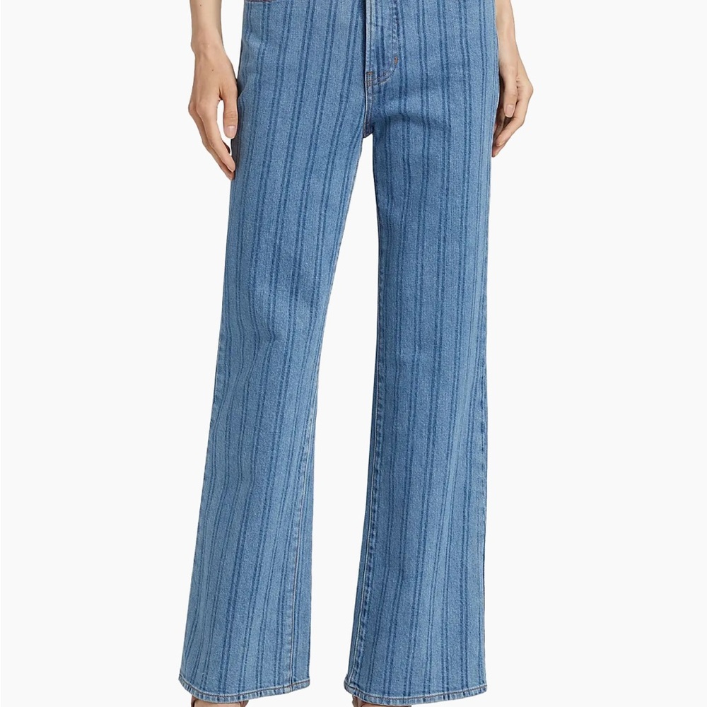 Veronica Beard Crosbie Striped Wide-Leg Jeans size 25